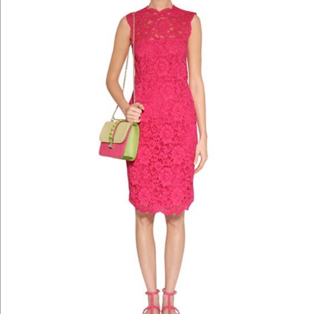 Hot pink Valentino mini bow back dress